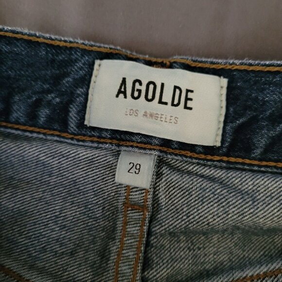 Agolde Jeans Wide Leg Minka Cargo Denim Size 29 Blue High Rise 90s Retro - Picture 6 of 12